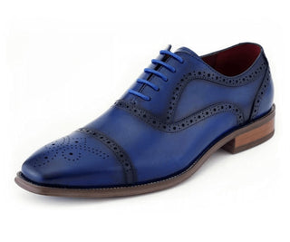AG114 Asher Green Men Dress Shoes Leather Blue