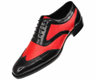 Lawson Two-Tone Metallic Black Smooth Lace Up Oxford Dress Shoe Oxfords Red / 10.5
