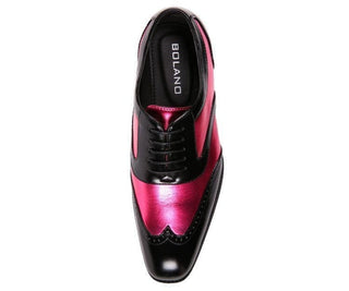 Lawson Two-Tone Metallic Black Smooth Lace Up Oxford Dress Shoe Oxfords