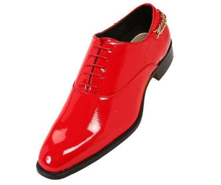 Chainz Oxford With Gold Cuban Style Chain On Back Of Heel Oxfords Red / 10