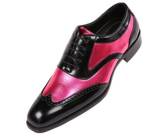 Lawson Two-Tone Metallic Black Smooth Lace Up Oxford Dress Shoe Oxfords Fuchsia / 10