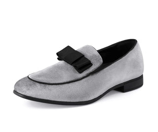 mens velvet slippers loafer silver