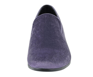 Velvet slippers for men best men's slip on dress shoes lavender amali aries front