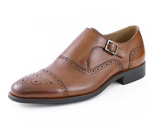 AG416 028 Asher Green Men Dress Shoes Leather Monk Strap Brown