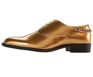 Chainz Oxford With Gold Cuban Style Chain On Back Of Heel Oxfords