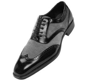 Brighton Two-Tone Wingtip Oxfords Dress Shoes Oxfords Black/grey / 10