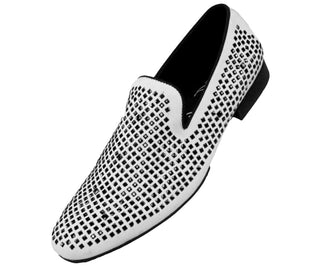 Devy Small Studded Smoking Slipper Dress Shoes Smoking Slippers White / 10